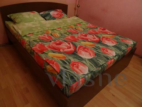 Night, clock, day in a cozy comfortable apartment, located i