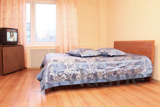 Cozy studio apartment. The bedroom has a double bed, dresser